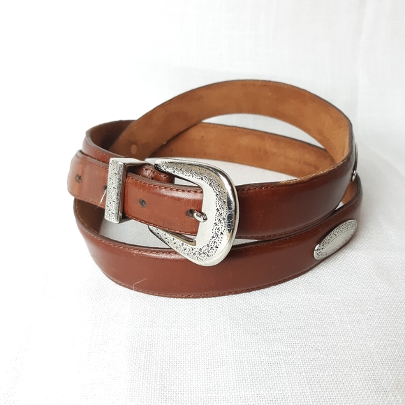 Vintage Accessories - VTG western conchos leather belt